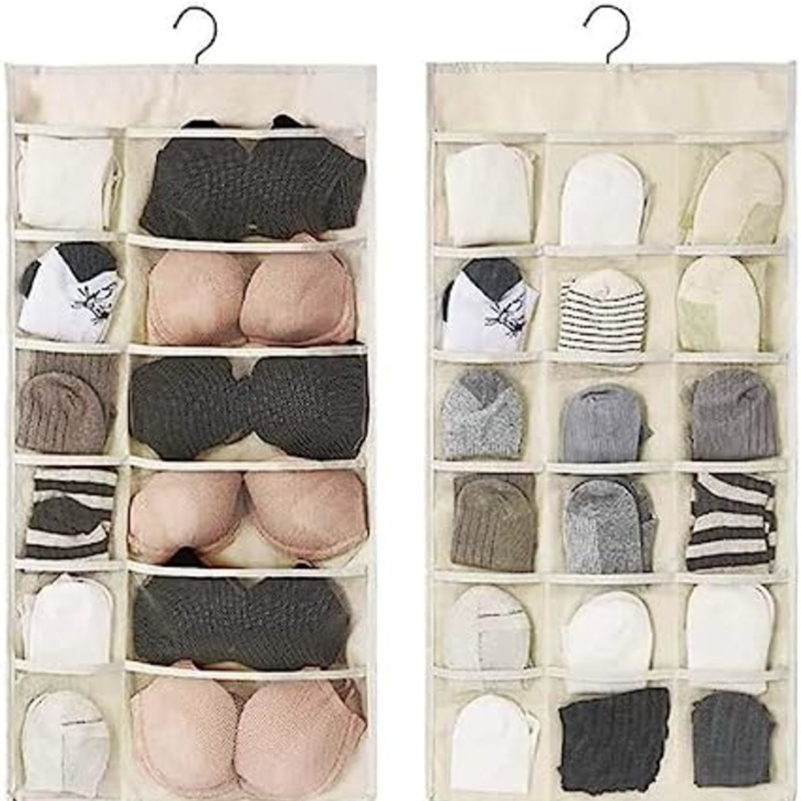 HOM KOM 30 Pocket Hanging Socks Organizer: Streamline Your Inner Garment Storage